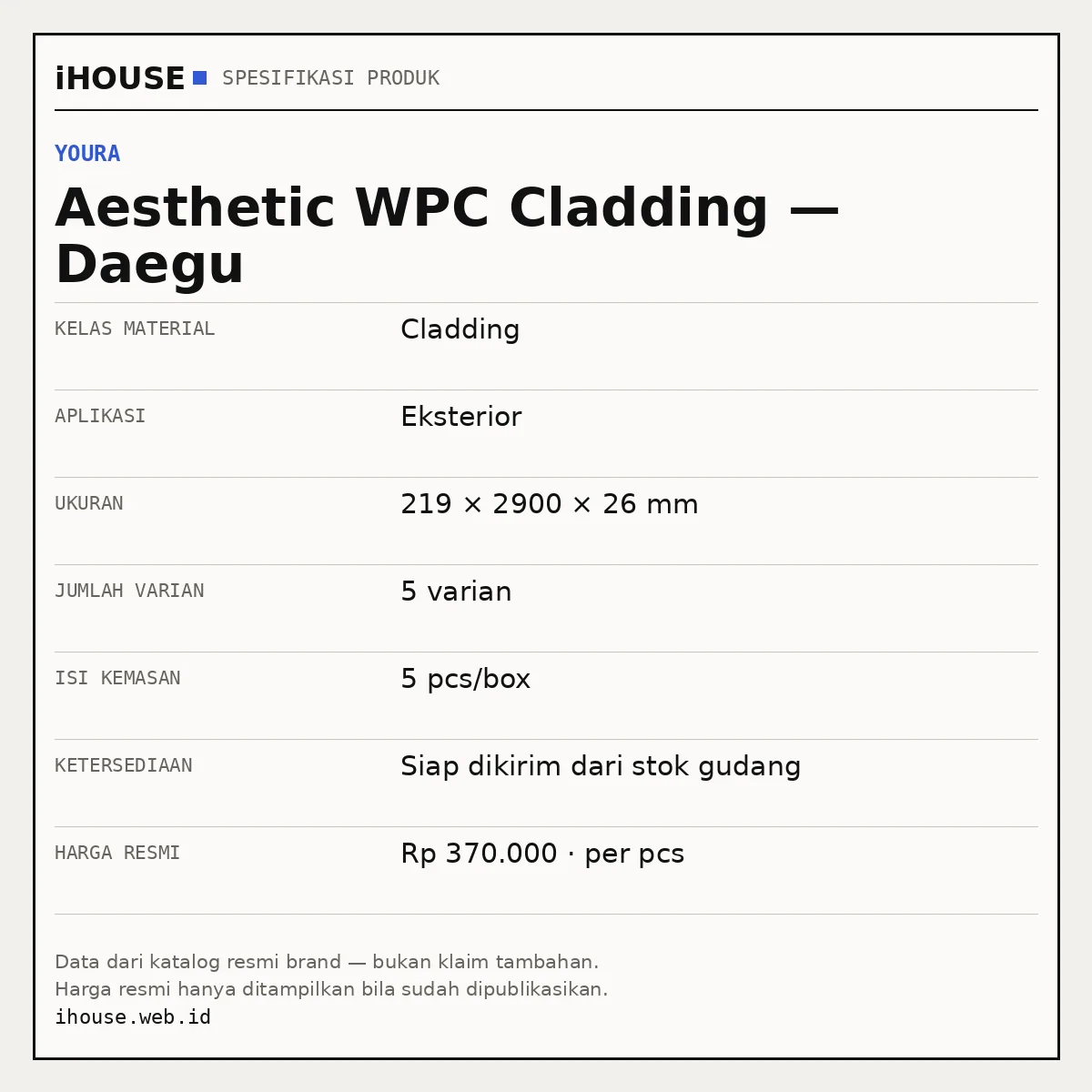 Cladding WPC Youra Daegu